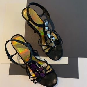 Black Wedge Sandals